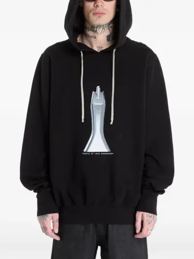 Rick Owens DRKSHDW oversized printed hoodie - Black