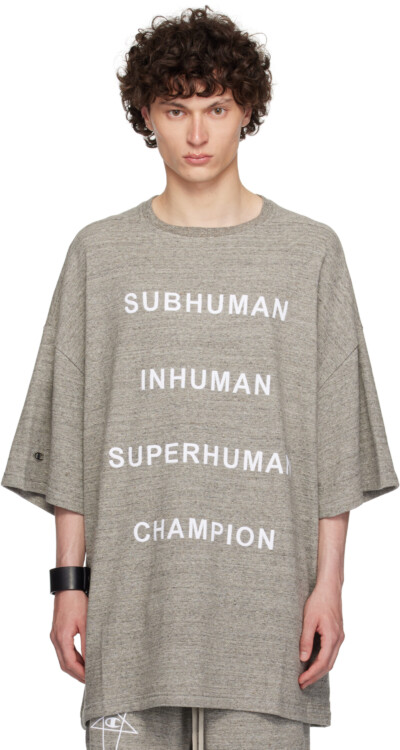 Rick Owens Gray Champion Edition Tommy T-shirt