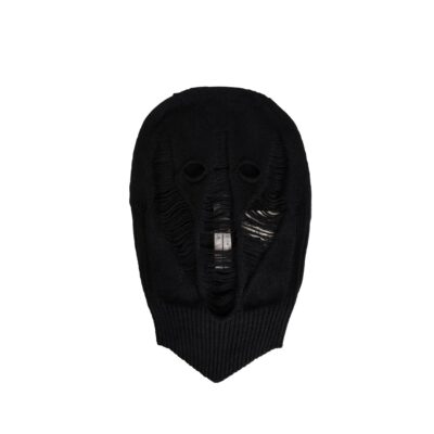 Rick Owens Hollywood skull balaclava in shredded merino wool