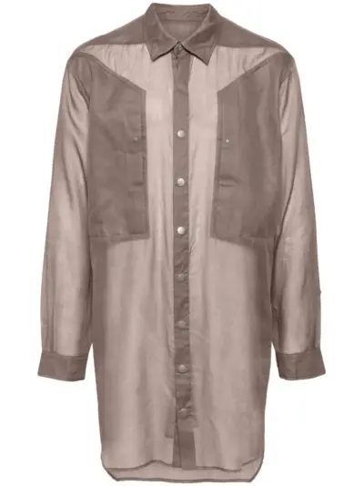 Rick Owens Jumbo sheer shirt - Brown