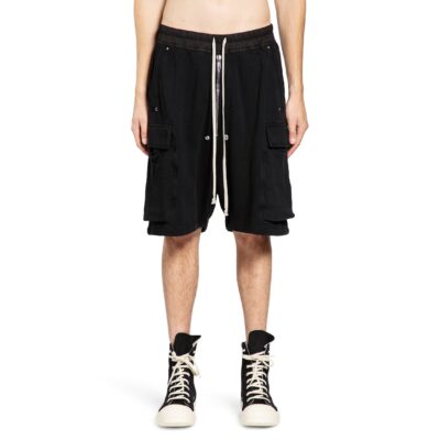 Rick Owens Knee-Length Cotton Cargo Shorts