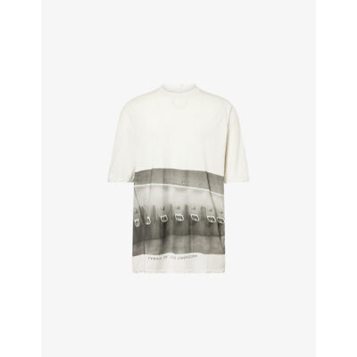 Rick Owens Mens Rick Owens Graphic-Print Oversized Cotton T-Shirt
