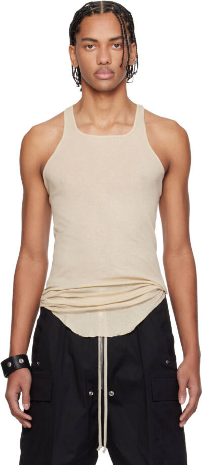 Rick Owens Off-White Temple Basic Rib Tank Top