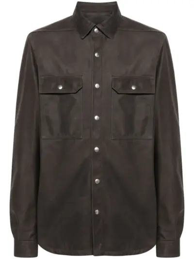 Rick Owens Outershirt leather shirt jacket - Grey