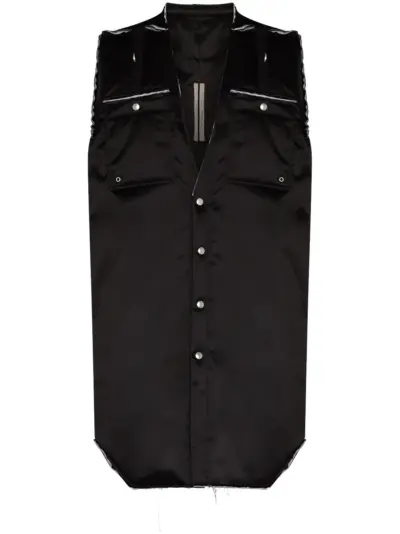 Rick Owens Outershirt unfinished gilet - Black