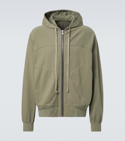 Rick Owens Zip-up cotton jersey hoodie