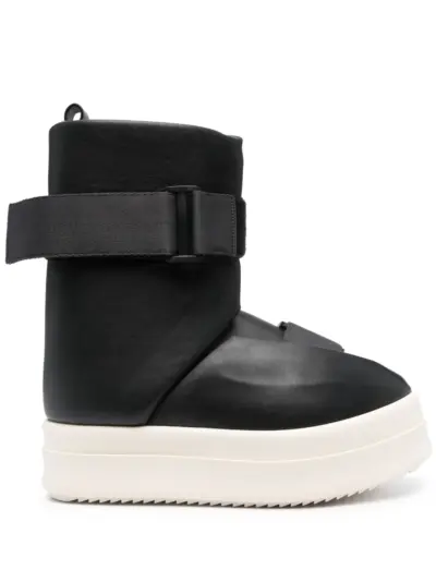 Rick Owens buckled leather ankle boots - Black