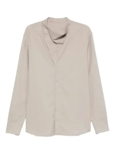 Rick Owens draped buttoned shirt - Neutrals