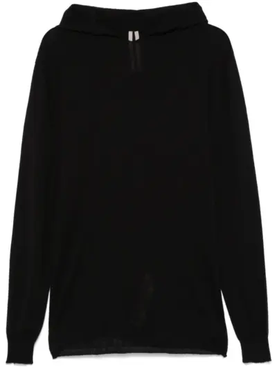 Rick Owens fine-knit hoodie - Black