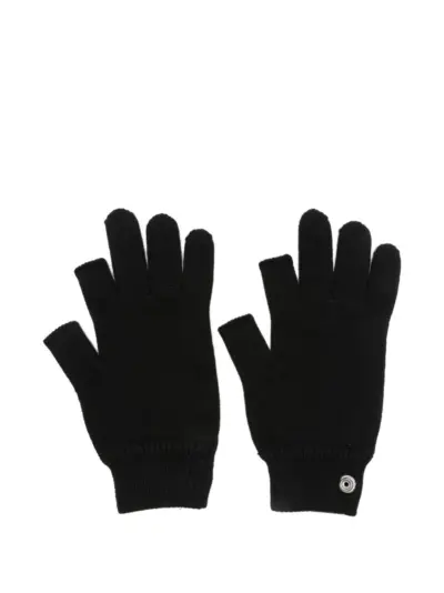 Rick Owens fingerless wool gloves - Black