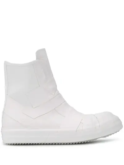 Rick Owens panelled ankle boots - White