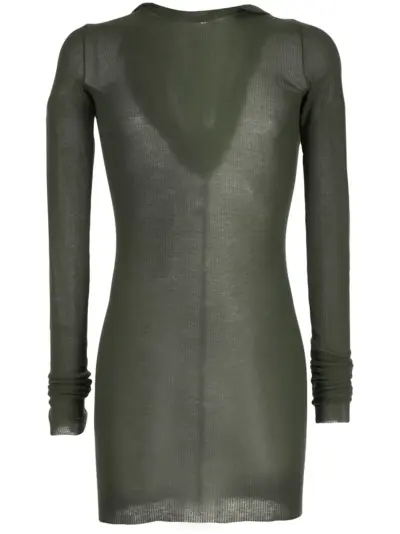 Rick Owens rib-knit hooded T-shirt - Green