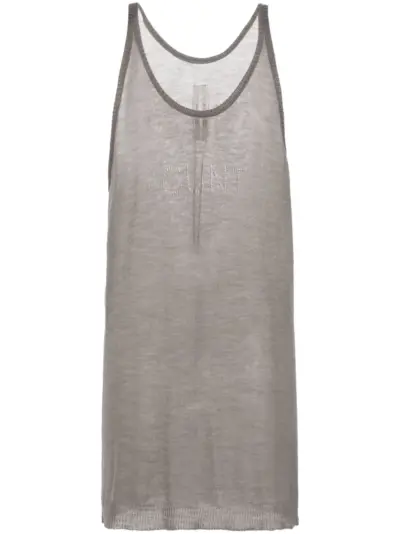 Rick Owens semi-sheer open-knit tank top - Grey