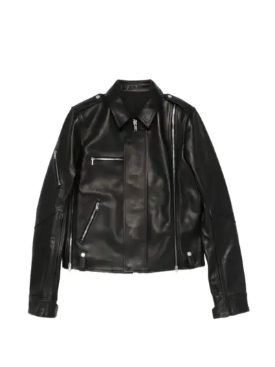 Rick Owens zipped leather jacket - Black