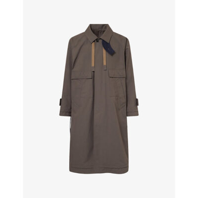 Sacai Mens Sacai Weathercloth Longline Woven Coat