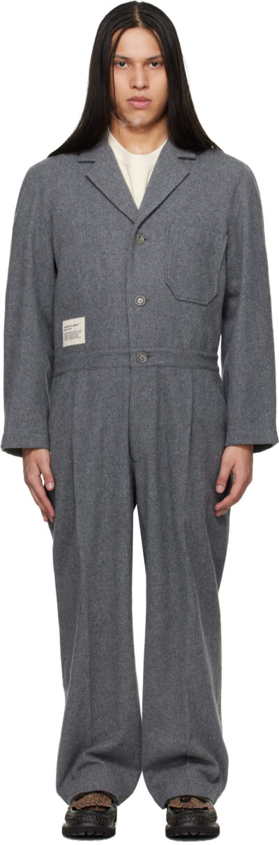 Song for the Mute Gray Birkenstock Edition 'The Collector' Tailored Jumpsuit