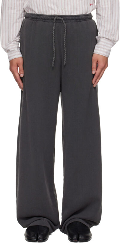 The Elder Statesman Gray Daily Wide Leg Lounge Pants