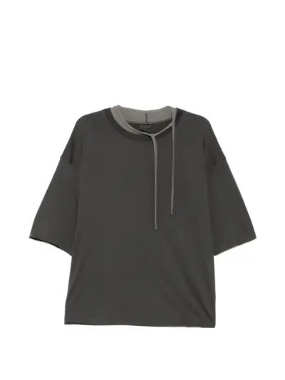 The Viridi-Anne layered-neck T-shirt - Grey