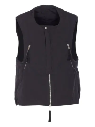 Thom Krom zip padded gilet - Black
