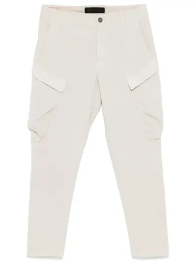 Transit flap-pocket tapered trousers - White