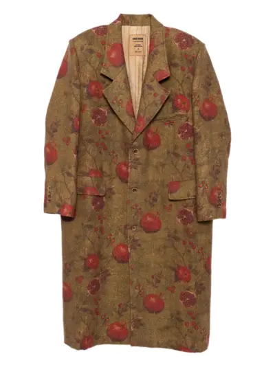 Uma Wang pomegrante-print coat - Brown