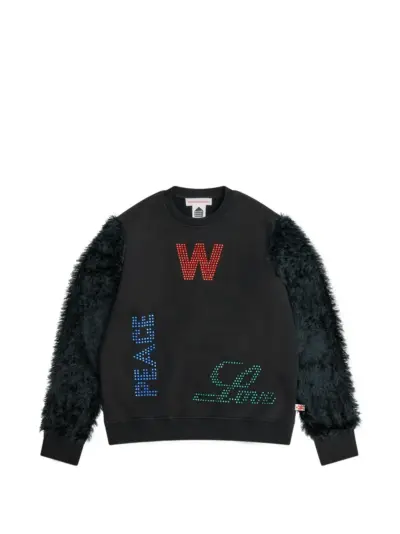 Walter Van Beirendonck fur-trim freedom sweater - Black