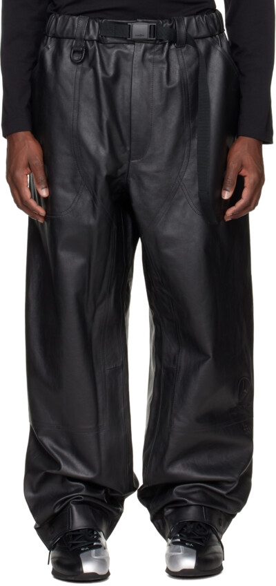 Y-3 Black Mercedes-AMG F1 Edition Racing Leather Pants