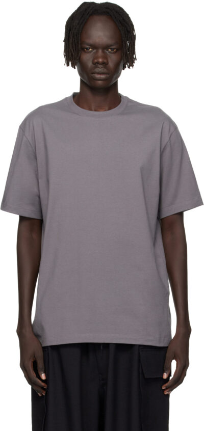 Y-3 Gray Graphic Short Sleeve T-shirt