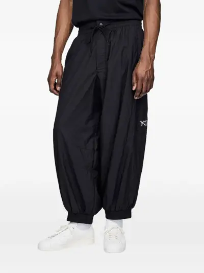 Y-3 elastic-waist cuffed trousers - Black