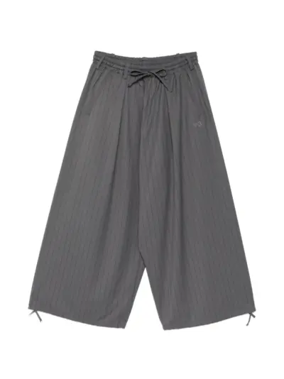 Y-3 pinstripe drawstring trousers - Grey