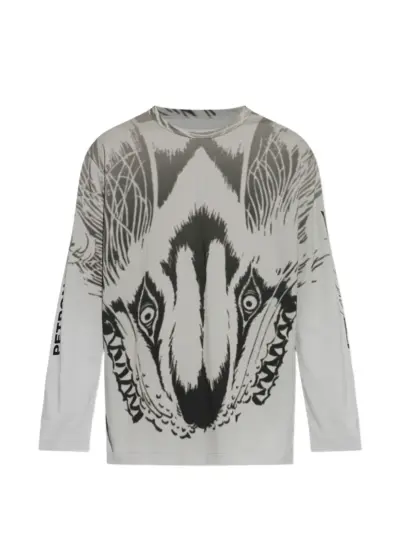 Y-3 x Mercedes wolf-print T-shirt - Grey