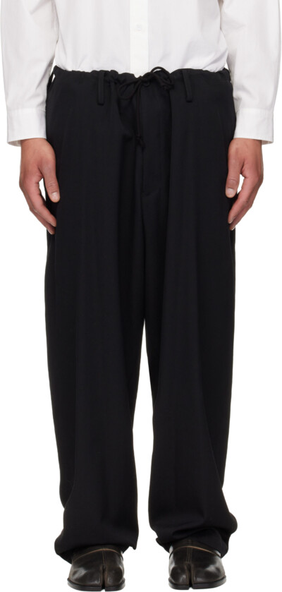 YOHJI YAMAMOTO Black New Standard String Trousers