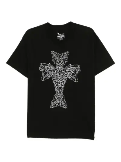 Yohji Yamamoto Y's for men × MASSES cotton printed T-shirt - Black