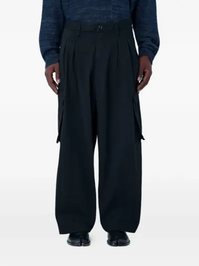Yohji Yamamoto belt-loop pocket trousers - Black