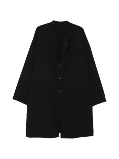 Yohji Yamamoto button single-breasted coat - Black
