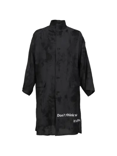 Yohji Yamamoto floral buttoned coat - Black