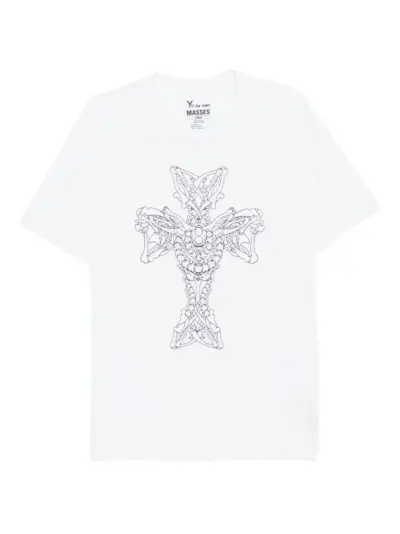Yohji Yamamoto graphic-print cotton T-shirt - White
