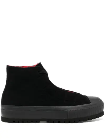 Yohji Yamamoto lace-up high-top sneakers - Black