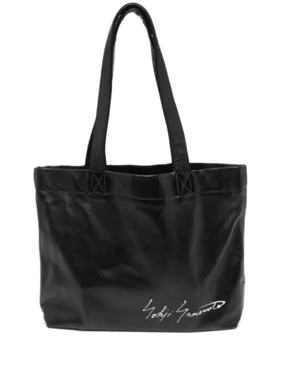 Yohji Yamamoto leather shoulder bag - Black