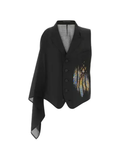 Yohji Yamamoto one-sleeve vest - Black