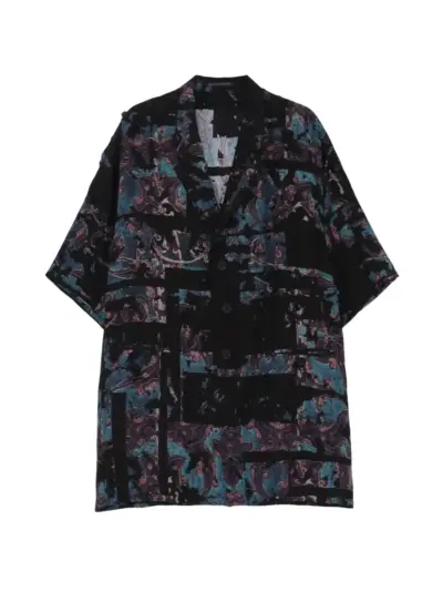 Yohji Yamamoto patterned silk jacket - Black