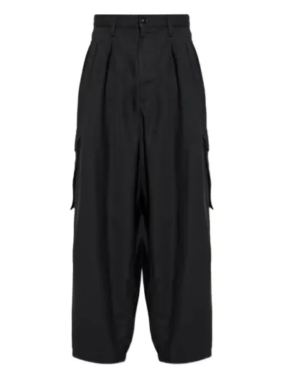 Yohji Yamamoto pleated cargo trousers - Black