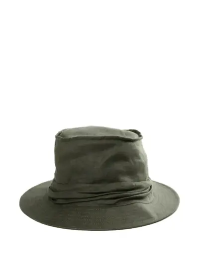Yohji Yamamoto ruched bucket hat - Green