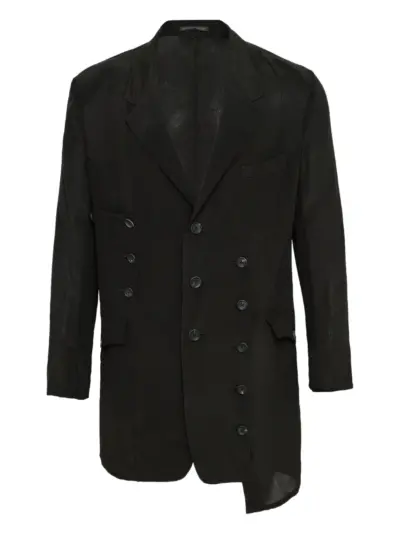 Yohji Yamamoto single-breasted asymmetrical jacket - Black