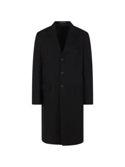 Yohji Yamamoto single-breasted coat - Black