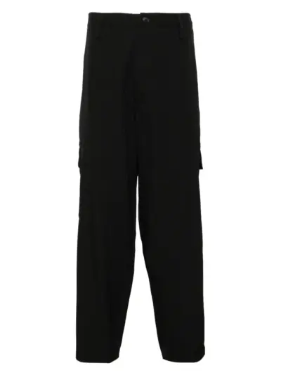 Yohji Yamamoto wool gabardine trousers - Black