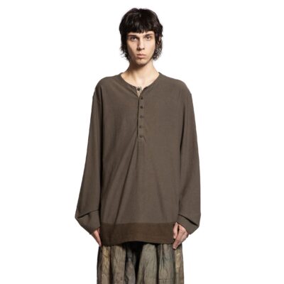 Ziggy Chen Henley Neck Long Sleeve T-Shirt