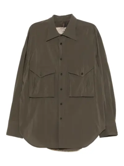 Ziggy Chen curved-hem shirt - Green