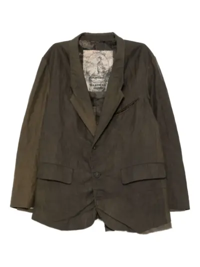 Ziggy Chen distressed dyed blazer - Brown