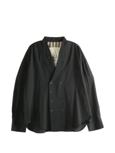 Ziggy Chen double-breasted cotton shirt - Black